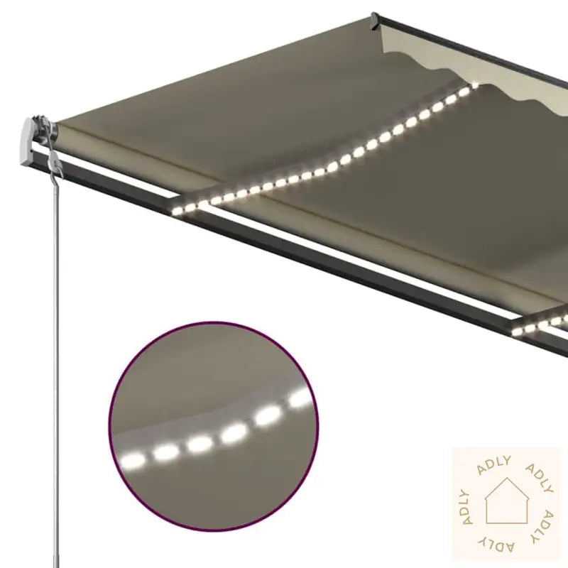 Automatisk Markise Med Led Og Vindsensor 3X2,5 Cm Kremhvit