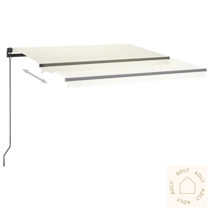 Automatisk Markise Med Led Og Vindsensor 3X2,5 Cm Kremhvit