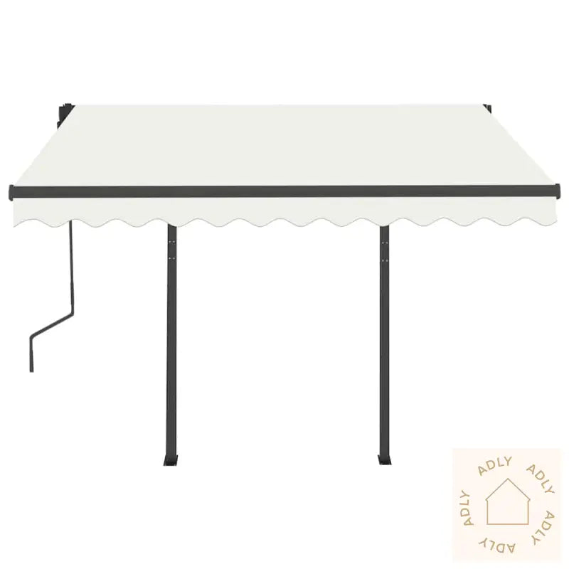 Automatisk Markise Med Led Og Vindsensor 3X2,5 Cm Kremhvit