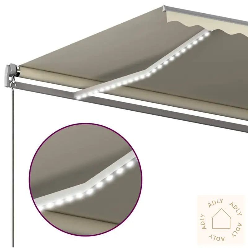 Automatisk Markise Med Vindsensor Og Led 6X3 M Kremhvit