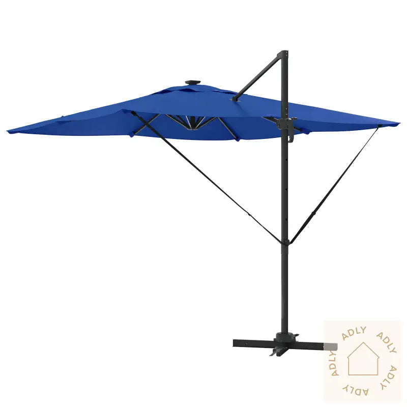 Cantilever Roma Parasol Med Led-Er Azure Blå 286X285X270 Cm Aluminium