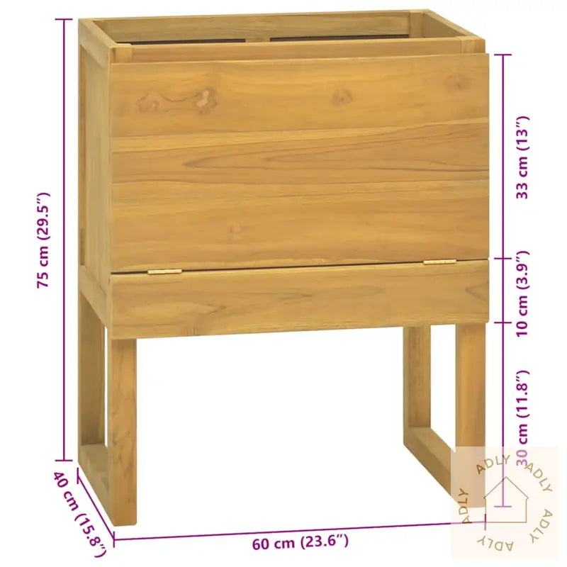 Baderomsskap 60X40X75 Cm Heltre Teak
