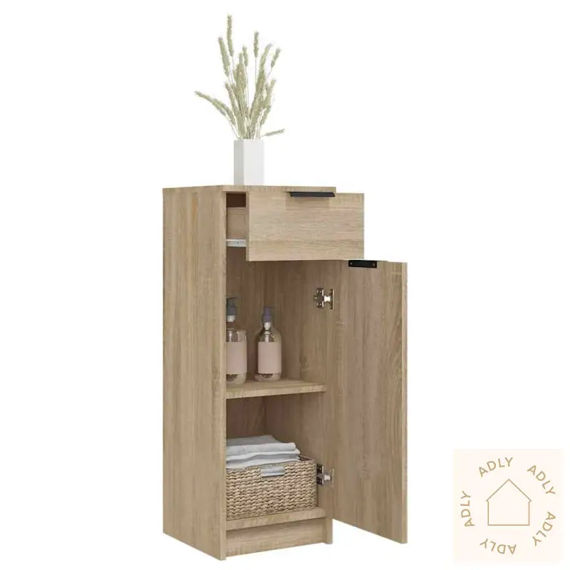 Baderomsskap Sonoma Eik 32X34X90 Cm Konstruert Tre