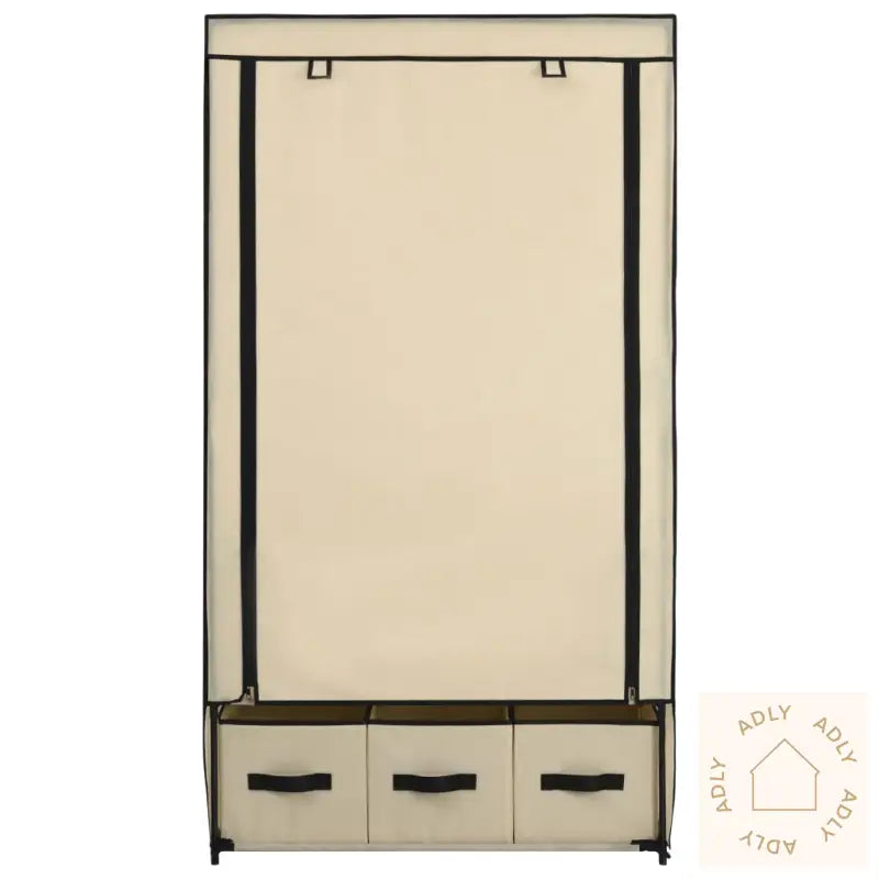 Garderobe Kremhvit 87X49X159 Cm Stoff