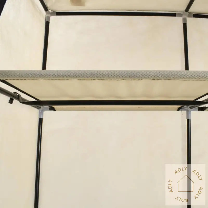 Garderobe Med Skap Og Stenger Kremhvit 150X45X175 Cm Stoff