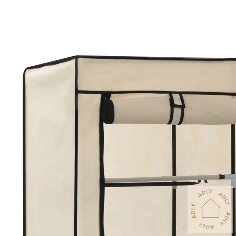Garderobe Med Skap Og Stenger Kremhvit 150X45X175 Cm Stoff