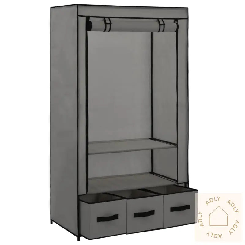 Garderobe Grå 87X49X159 Cm Stoff
