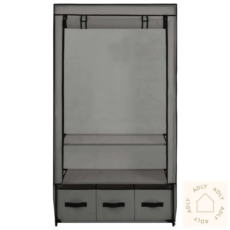 Garderobe Grå 87X49X159 Cm Stoff