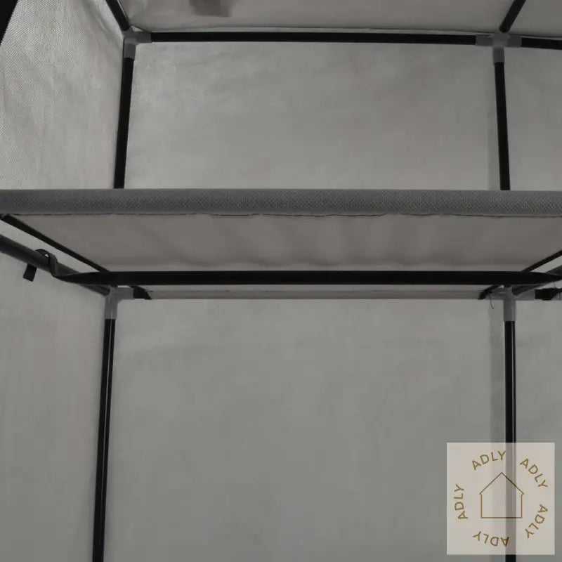 Garderobe Med Skap Og Stenger Grå 150X45X175 Cm Stoff