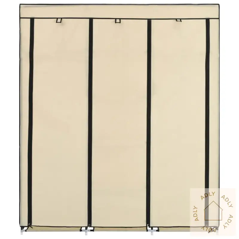 Garderobe Med Skap Og Stenger Kremhvit 150X45X175 Cm Stoff