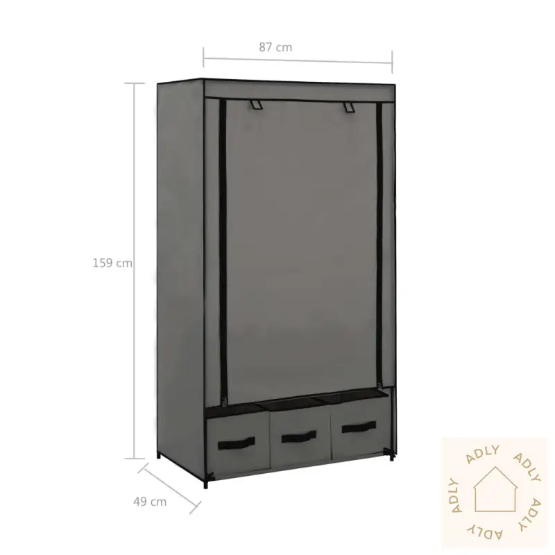 Garderobe Grå 87X49X159 Cm Stoff