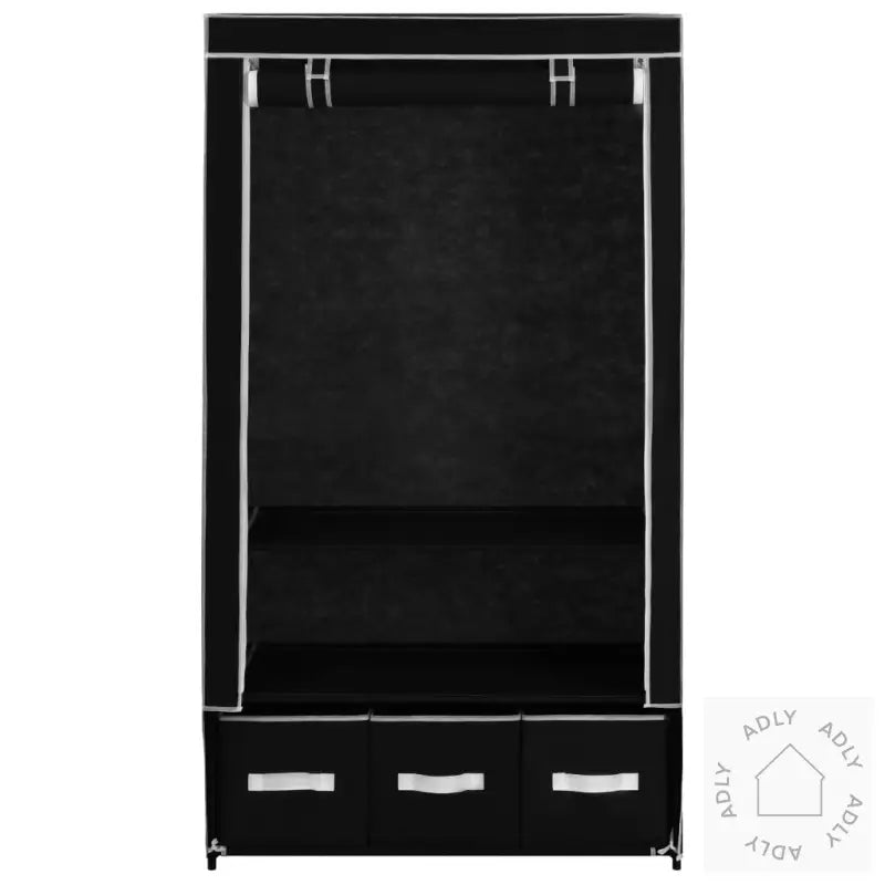 Garderobe Svart 87X49X159 Cm Stoff