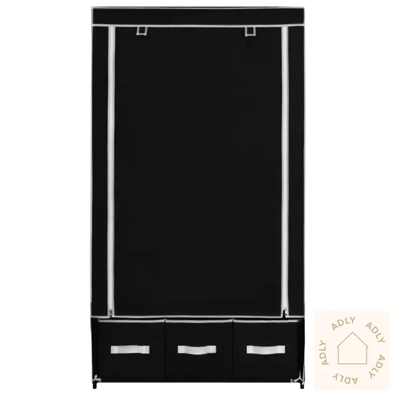 Garderobe Svart 87X49X159 Cm Stoff
