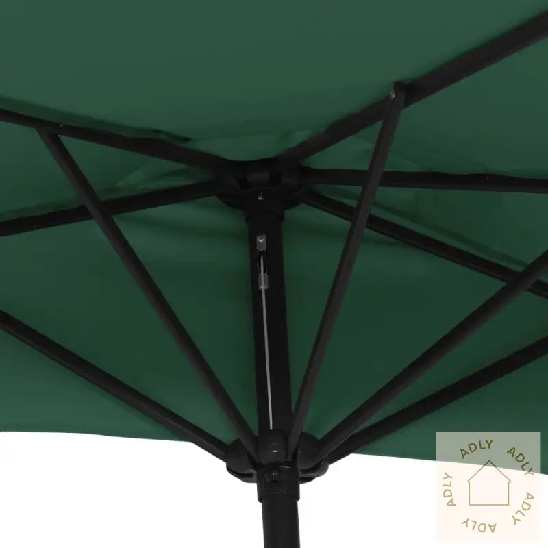 Balkongparasoll Med Aluminiumsstang Grønn 300X155 Cm Halv