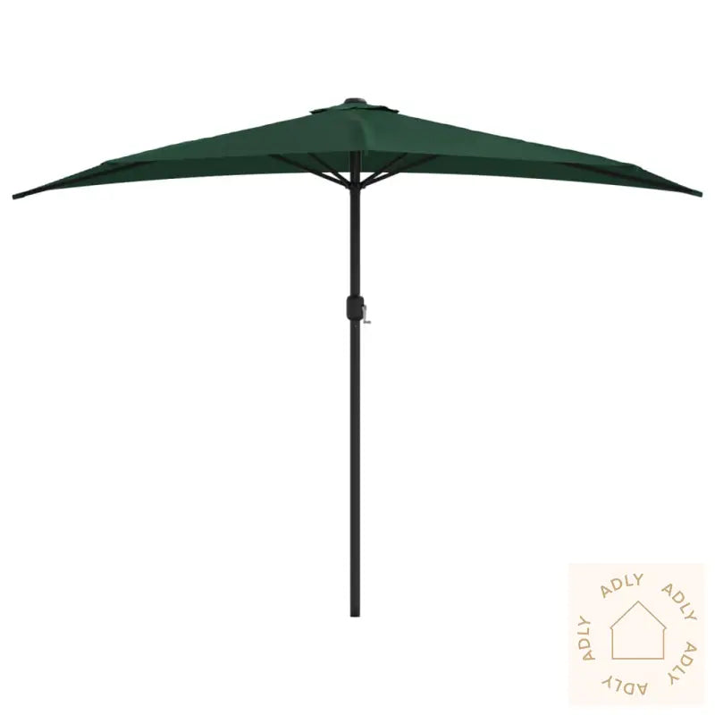 Balkongparasoll Med Aluminiumsstang Grønn 300X155 Cm Halv