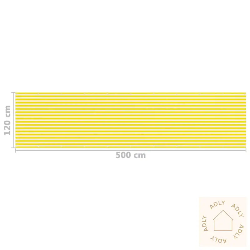 Balkongskjerm Gul Og Hvit 120X500 Cm Hdpe