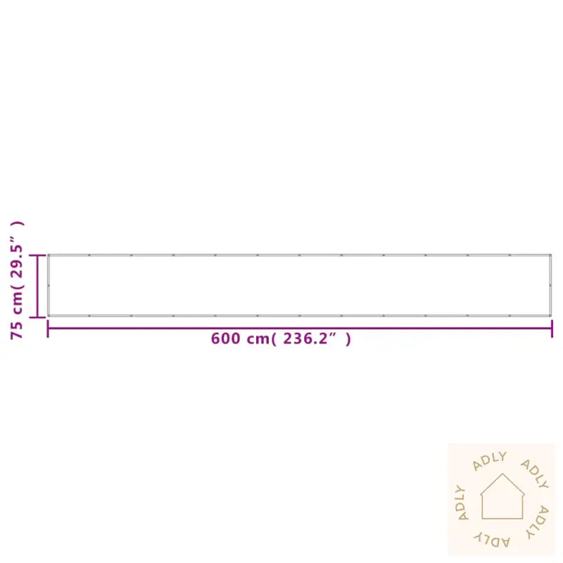 Balkongskjerm Lysegrå 75X600 Cm 100% Polyester Oxford