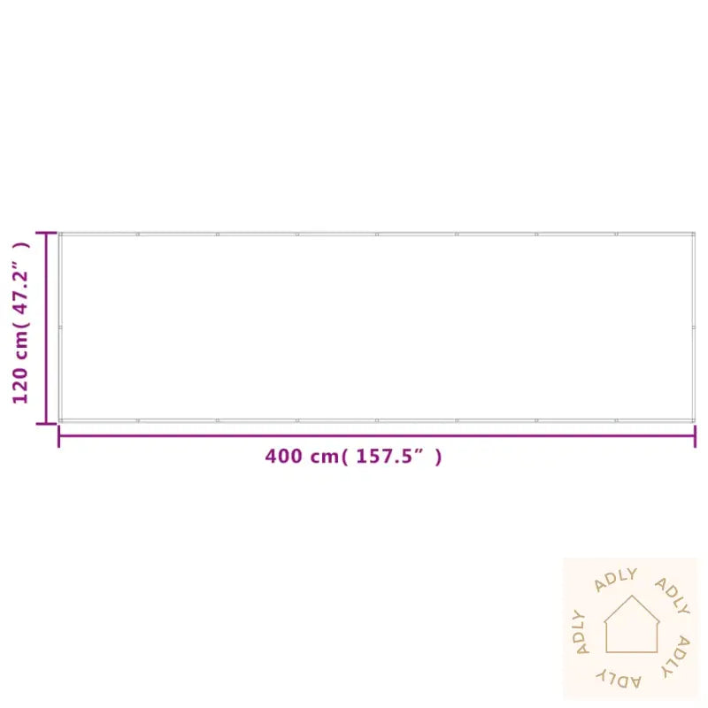 Balkongskjerm Lysegrå 120X400 Cm 100% Polyester Oxford