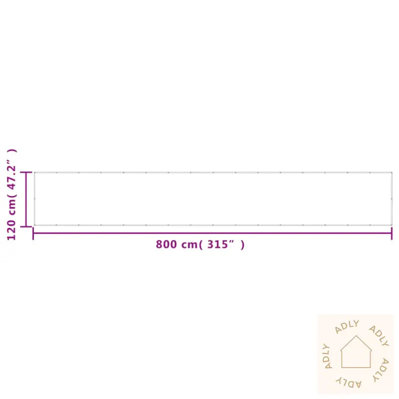 Balkongskjerm Lysegrå 120X800 Cm 100% Polyester Oxford