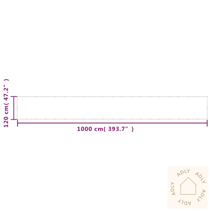 Balkongskjerm Lysegrå 120X1000 Cm 100% Polyester Oxford