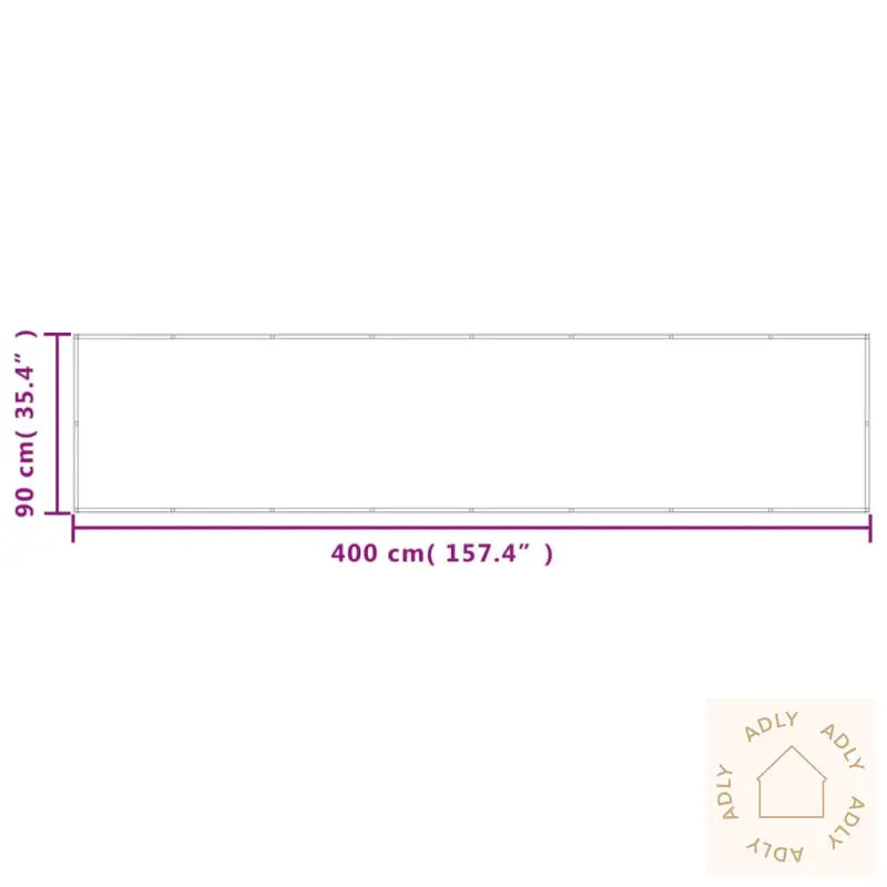 Balkongskjerm Lysegrå 90X400 Cm 100% Polyester Oxford