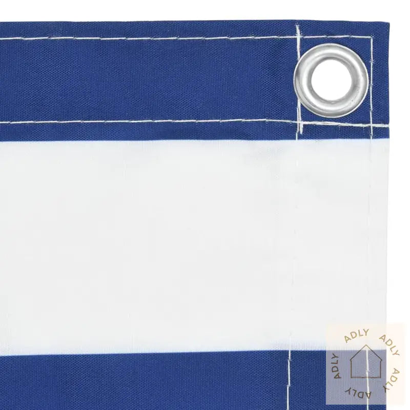 Balkongskjerm Hvit Og Blå 75X500 Cm Oxfordstoff