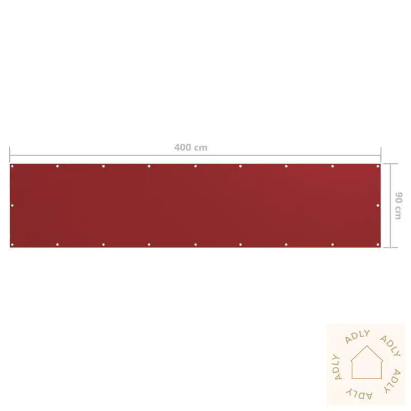 Balkongskjerm Rød 90X400 Cm Oxfordstoff