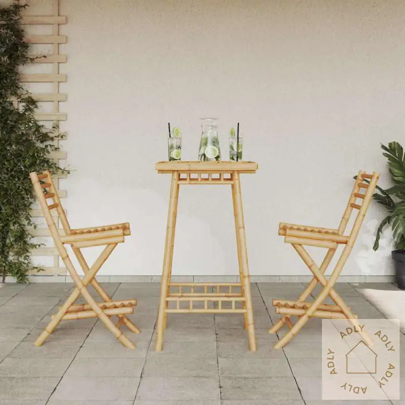 Utendørs Barkrakker Med Fotstøtter 2 Stk Sammenleggbar Bambus