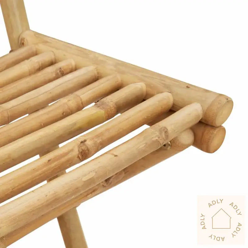 Utendørs Barkrakker Med Fotstøtter 2 Stk Sammenleggbar Bambus