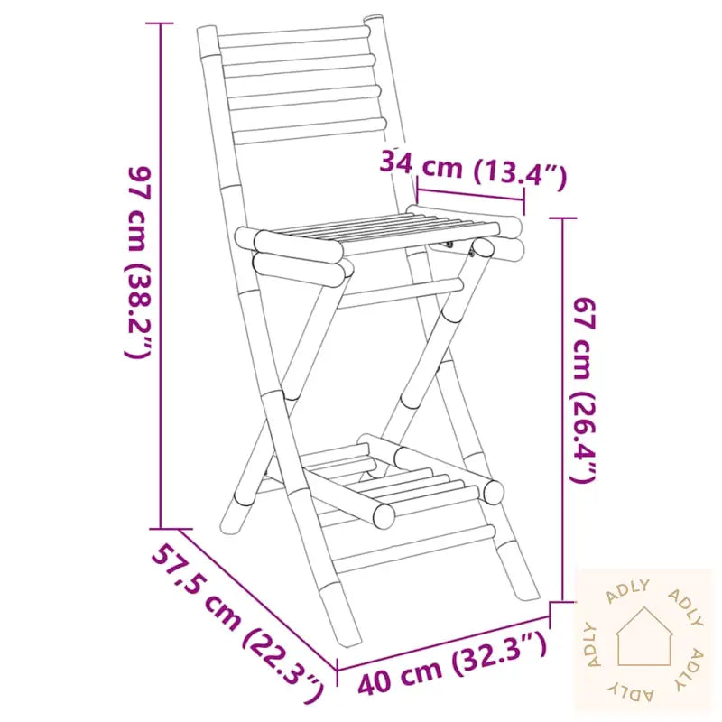 Utendørs Barkrakker Med Fotstøtter 2 Stk Sammenleggbar Bambus