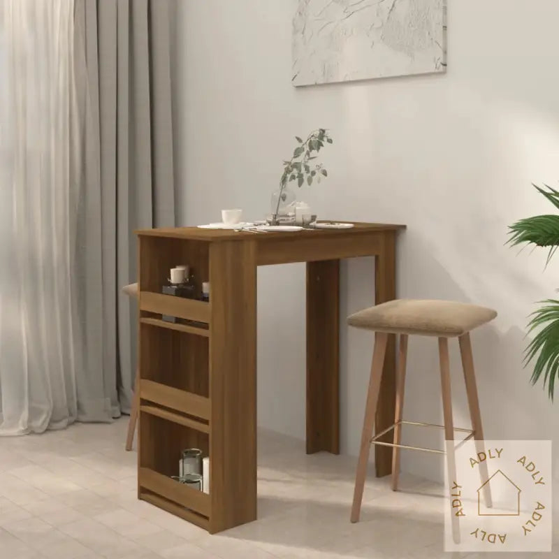 Barbord Med Oppbevaring Brun Eik 102X50X103,5 Cm Konstruert Tre