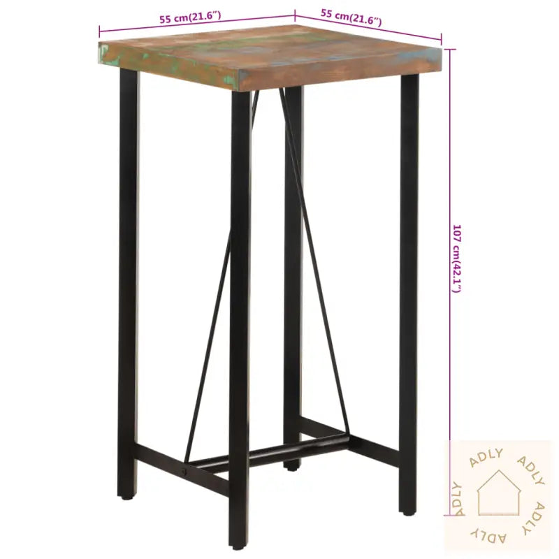 Barbord 55X55X107 Cm Heltre Akasie Og Jern
