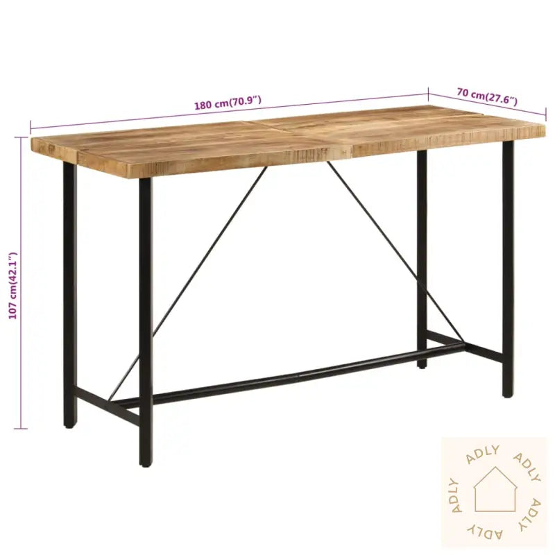 Barbord 180X70X107 Cm Heltre Mango Og Jern