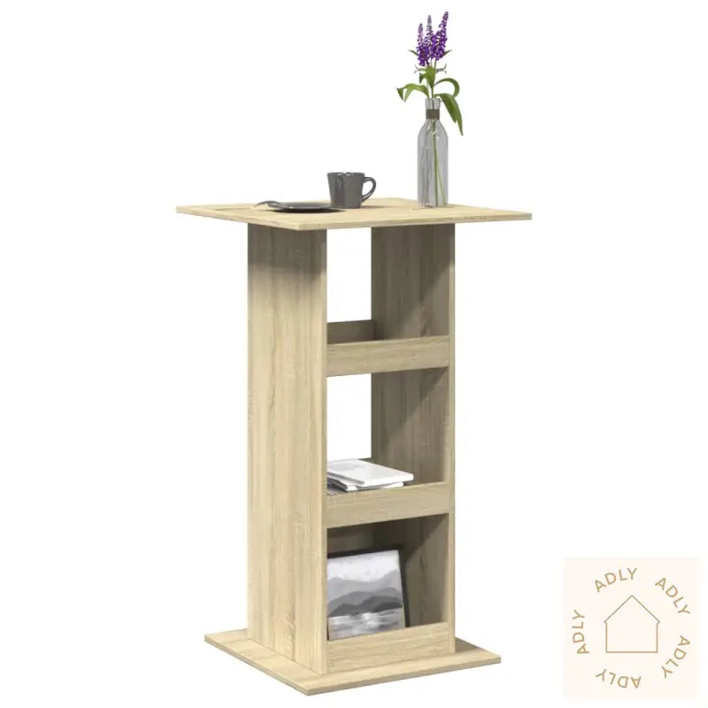 Barbord Med Oppbevaring Sonoma Eik 60X60X102 Cm Konstruert Tre