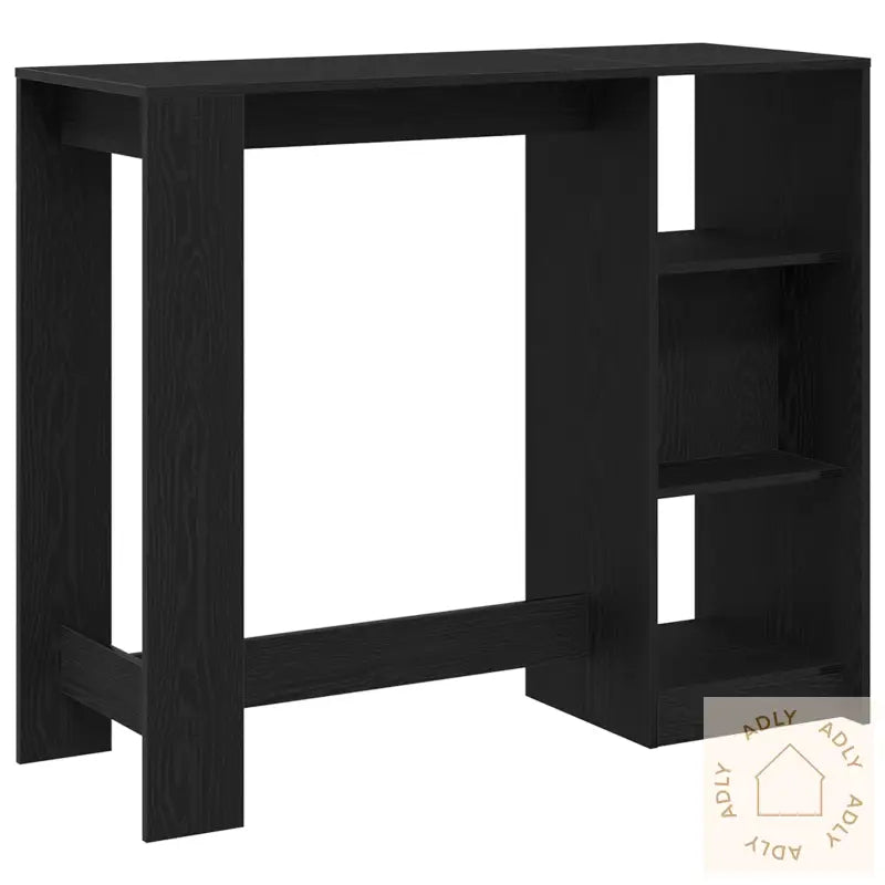 Barbord Med Hylle Svart Eik 102,5X46X103,5 Cm Konstruert Tre