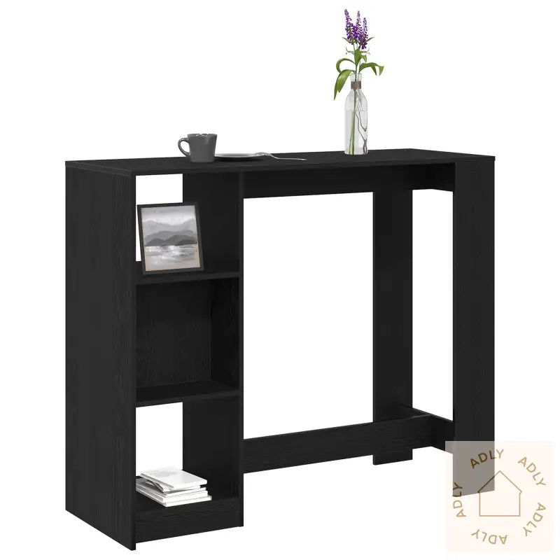 Barbord Med Hylle Svart Eik 102,5X46X103,5 Cm Konstruert Tre