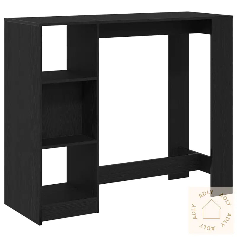Barbord Med Hylle Svart Eik 102,5X46X103,5 Cm Konstruert Tre