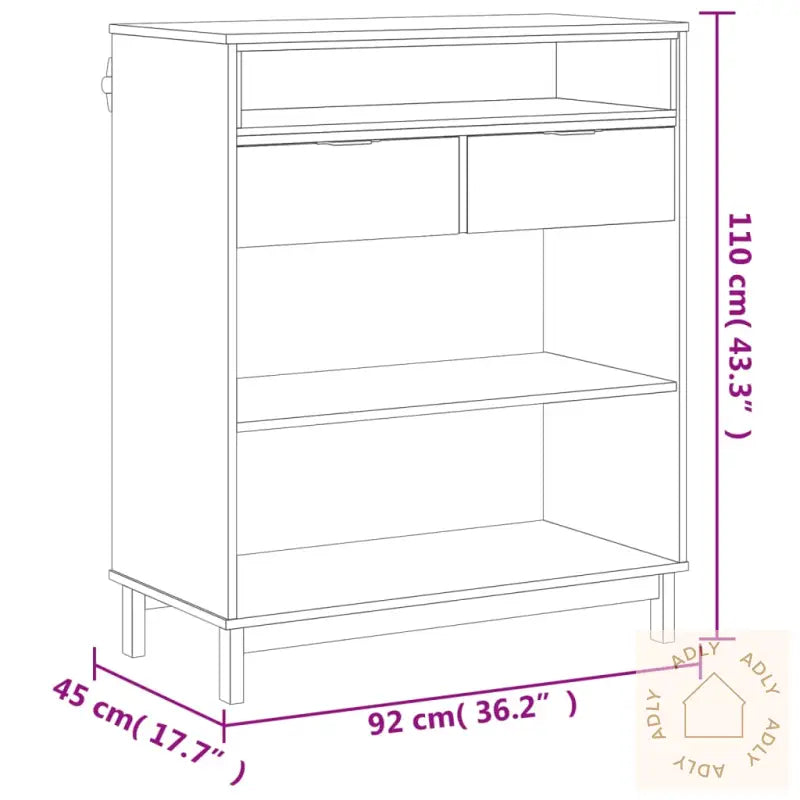 Barbord Flam 92X45X110 Cm Heltre Furu