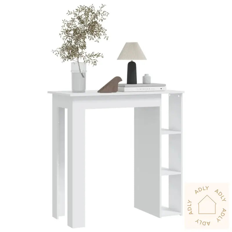Barbord Med Hylle Hvit 102X50X103,5 Cm Konstruert Tre