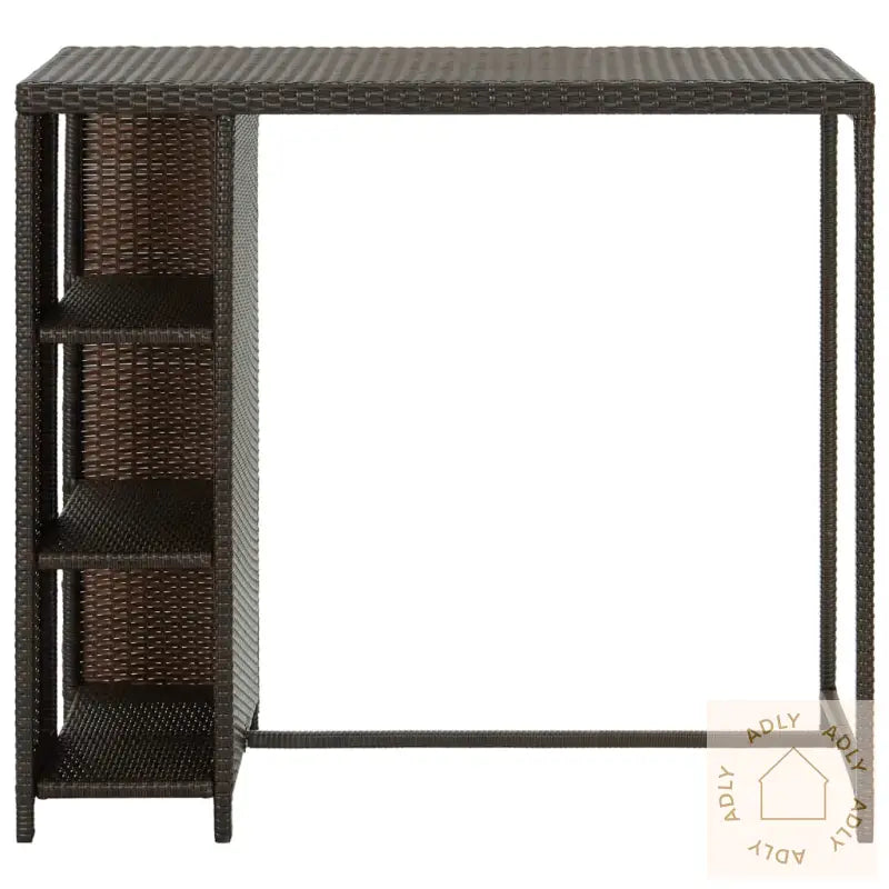 Barbord Med Oppbevaringsstativ Brun 120X60X110 Cm Polyrotting