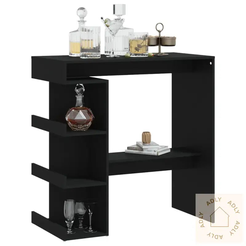 Barbord Med Oppbevaring Svart 100X50X101,5 Cm Konstruert Tre