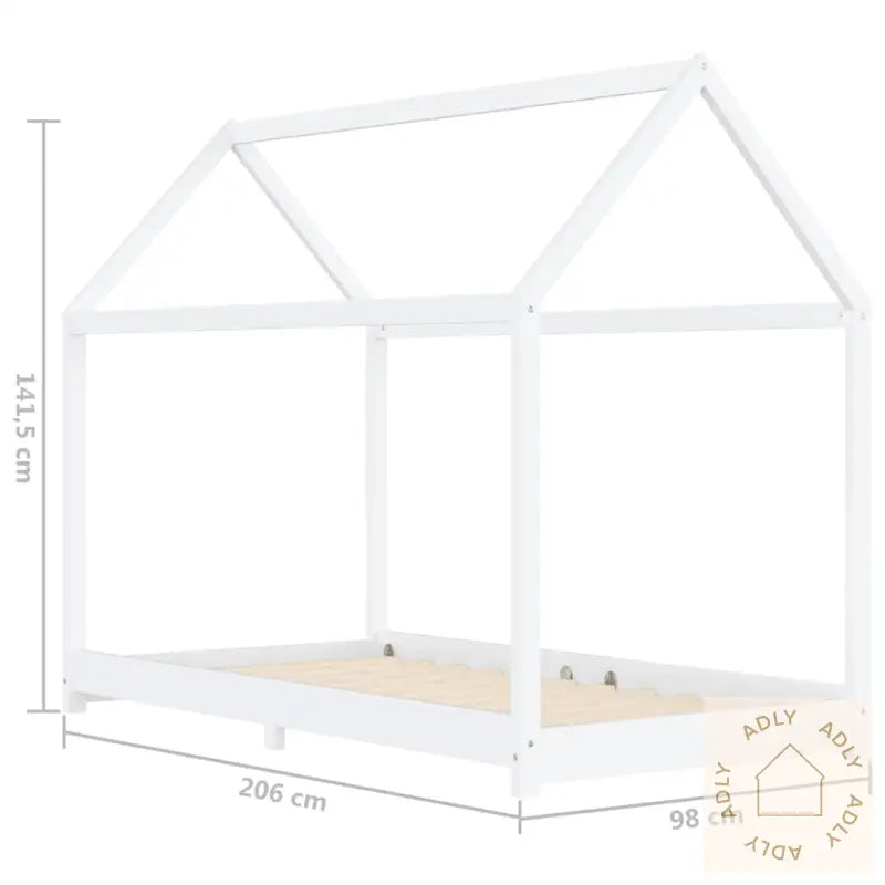 Sengeramme For Barn Heltre Furu Hvit 90X200 Cm