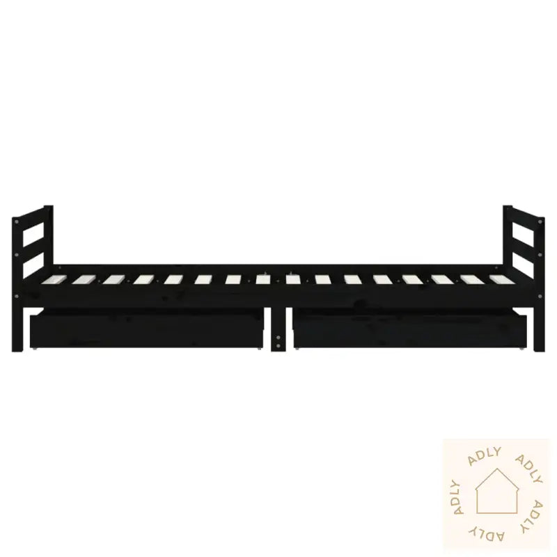 Barnesengeramme Med Skuffer Svart 90X200 Cm Heltre Furu