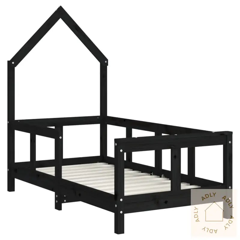 Barnesengeramme Svart 70X140 Cm Heltre Furu