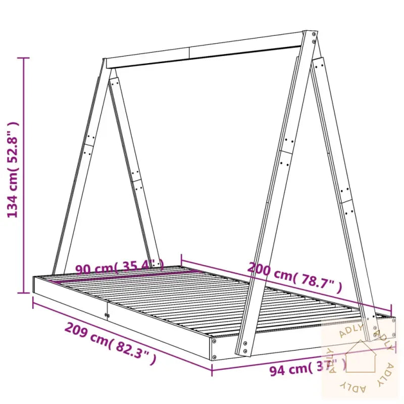 Barnesengeramme Hvit 90X200 Cm Heltre Furu