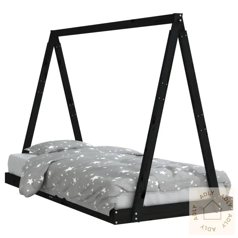 Barnesengeramme Svart 90X190 Cm Heltre Furu