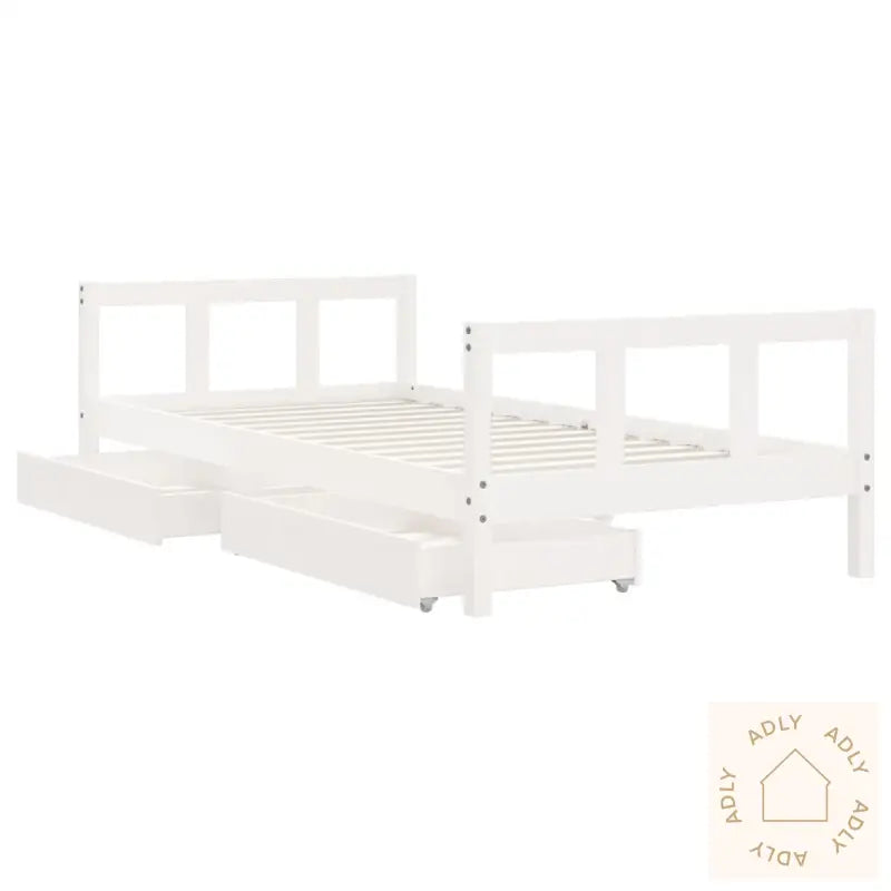 Barnesengeramme Med Skuffer Hvit 90X190 Cm Heltre Furu