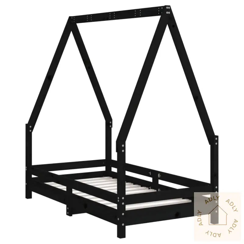 Barnesengeramme Svart 70X140 Cm Heltre Furu