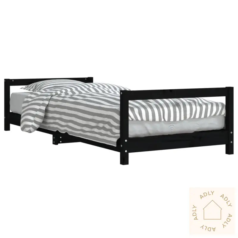 Barnesengeramme Svart 90X200 Cm Heltre Furu