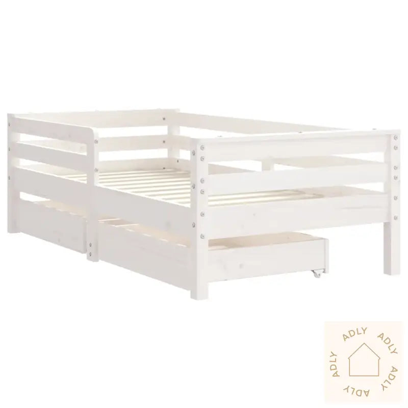 Barnesengeramme Med Skuffer Hvit 70X140 Cm Heltre Furu